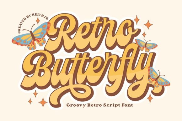 Retro Butterfly: The Groovy Script for Vibrant Design